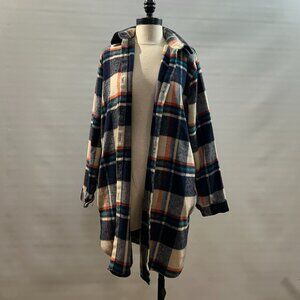 Adora James Plaid button doen Shacket women's Medium